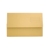 Exacompta Document Wallet Manilla Foolscap Half Flap 250gsm Yellow (Pack 50) - DW250-YLWZ